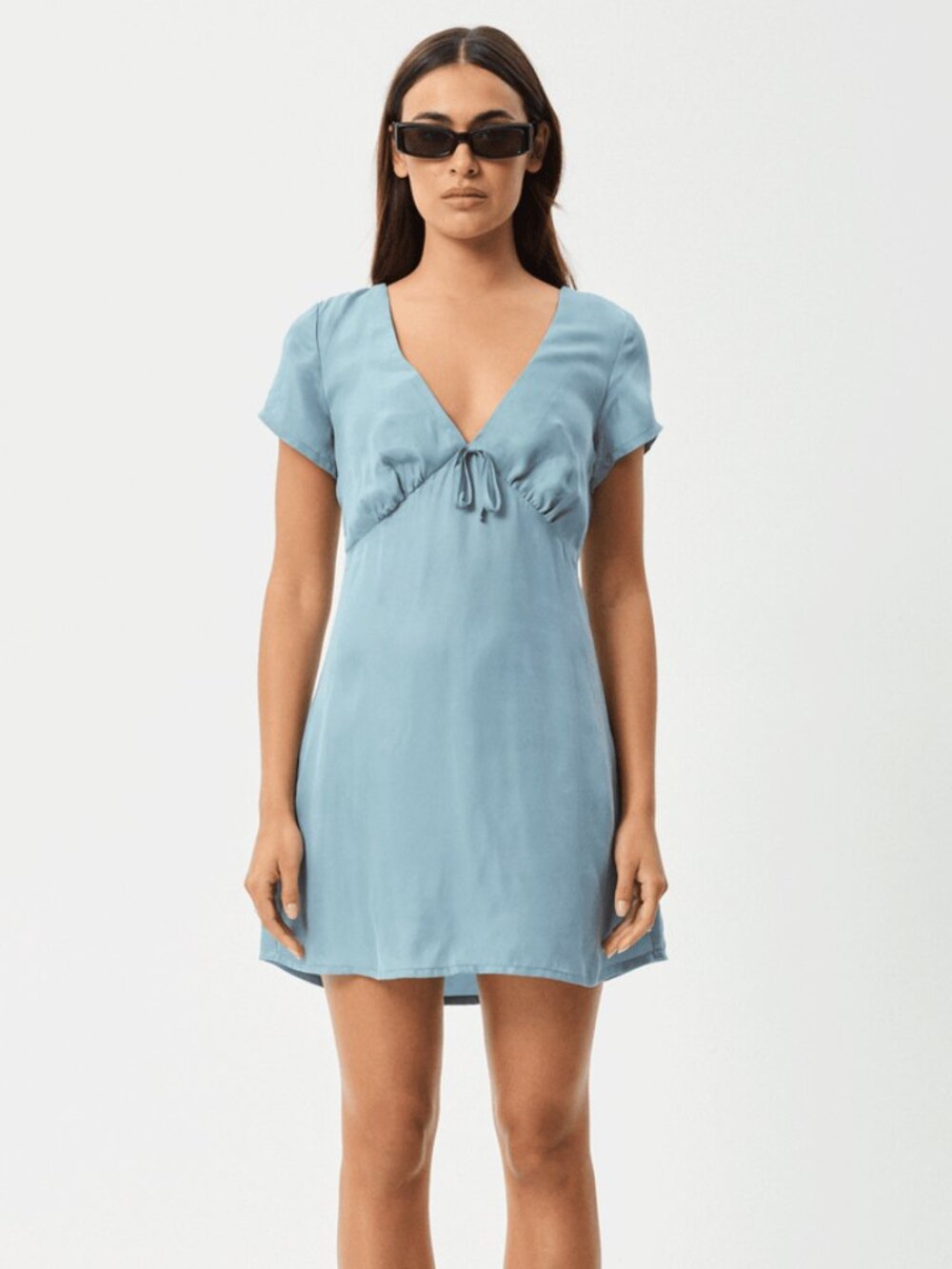 Afends Delia Cupro Mini Dress in Ether Blue - Size M NWOT